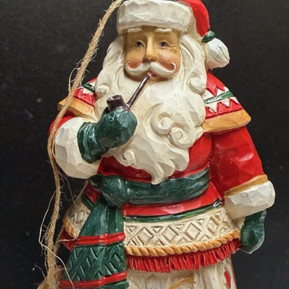 JIM SHORE:   LAPLAND SANTA WITH REINDEER HANGING ORNAMENT